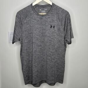 UNDER ARMOUR Men's Heather Green/Grey Athletic Short Sleeve T-Shirt Size M